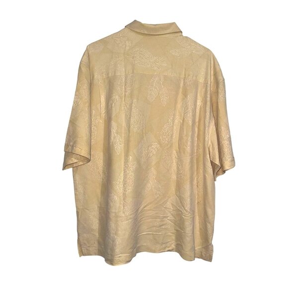 Jamaica Jaxx  Leaf Print Button-Up Shirt XL 100% Cotton Short Sleeve Casual - Picture 7 of 7